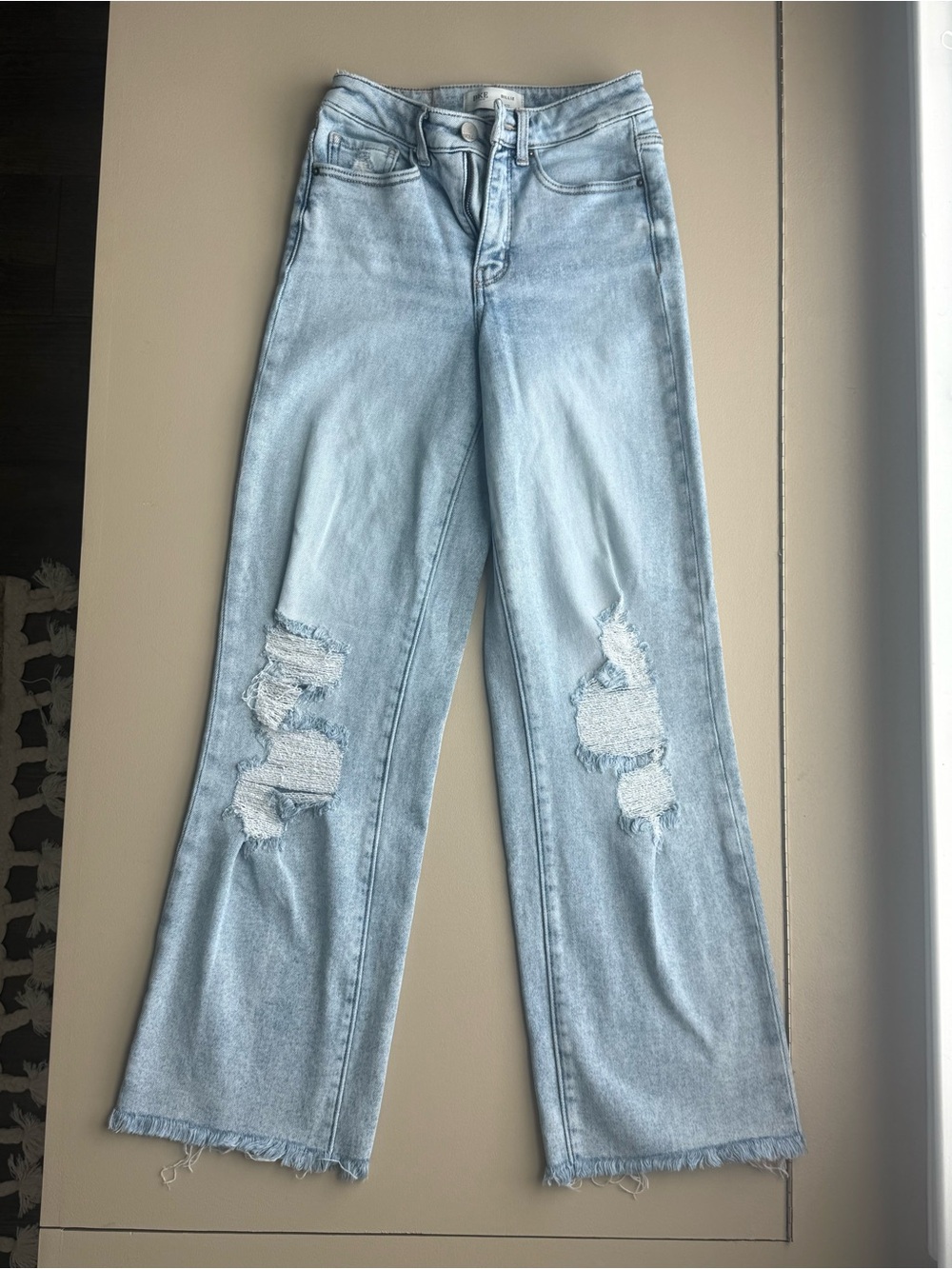 BKE Billie High Rise Wide Leg Distressed Jeans Light Wash Women’s 25x32